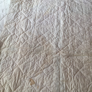 1930's - 1940's Hand-Stitched Quilt, Bear Paw Pattern