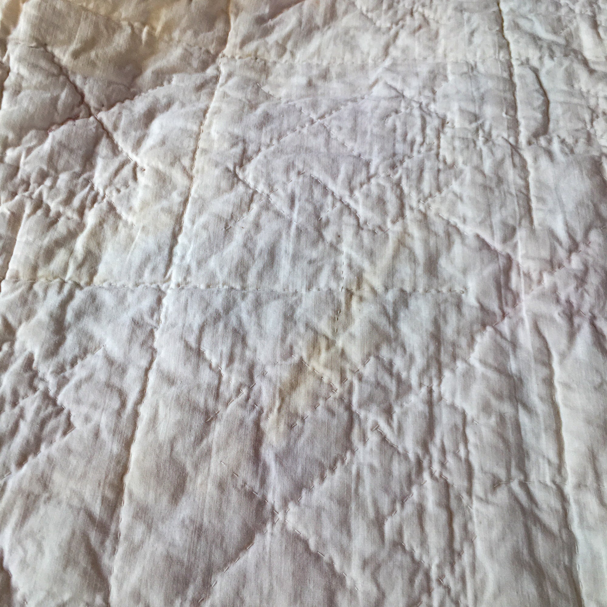 1930's - 1940's Hand-Stitched Quilt, Bear Paw Pattern