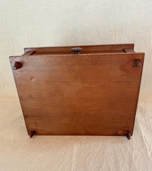 Victorian Era 2 Tier Sewing Box with Original Pin Cushion
