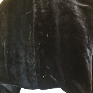 Antique Late Victorian Velvet Shawl – Embroidered Ends, Pieced Salvage Work, 37x17