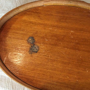1930's - 1940's Shaker Sewing Carrier – Floral Appliqué Lid, Silk Lined