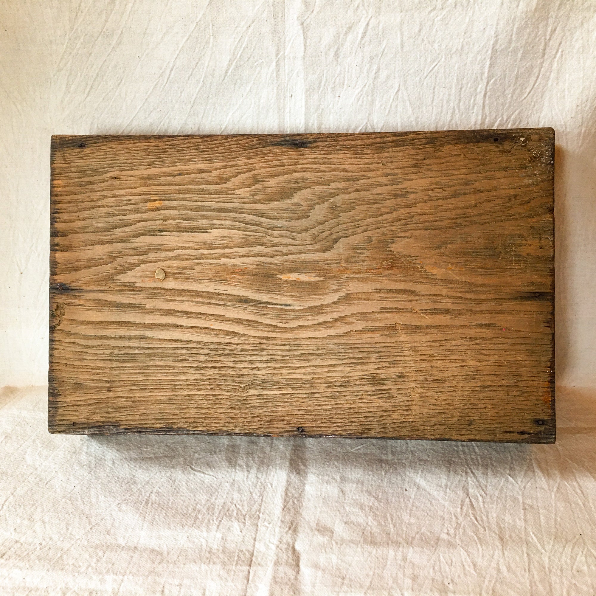 Antique Wooden Cutlery Tray – Divided Solid Wood Carrier with Turned Handle