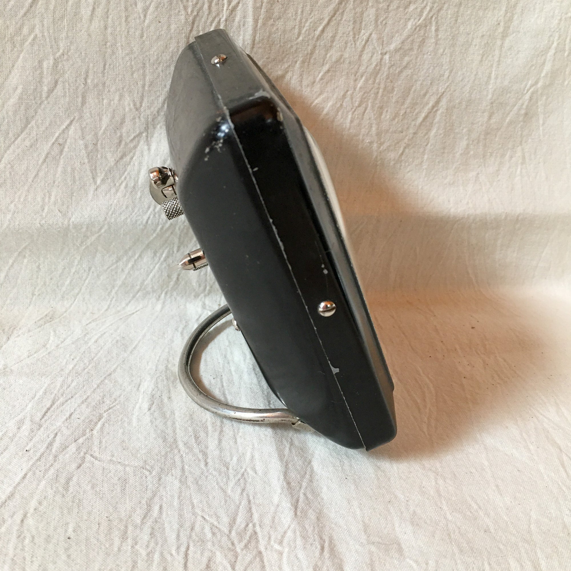 Mid-Century Westclox Alarm Clock – Black Metal Case, Radium Dial, Works Very Well!