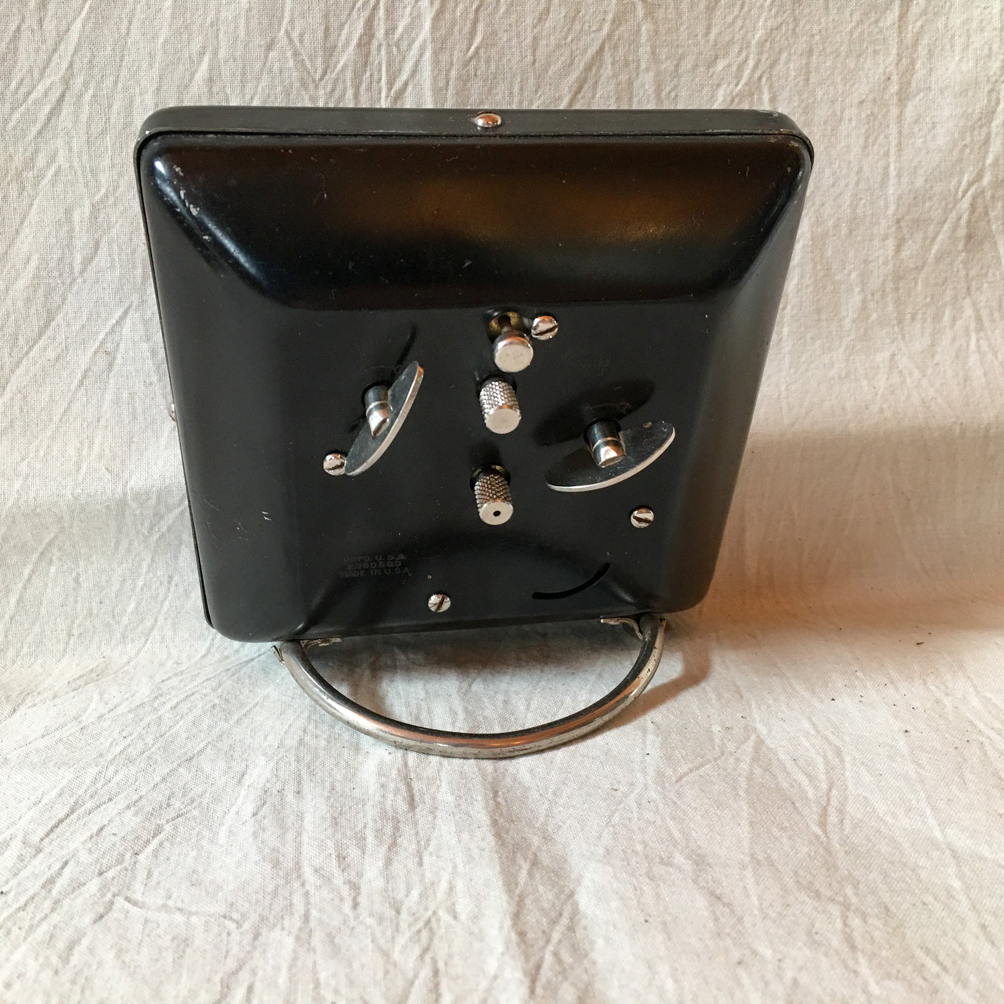 Mid-Century Westclox Alarm Clock – Black Metal Case, Radium Dial, Works Very Well!