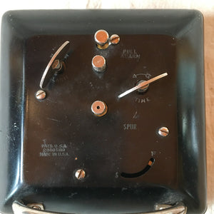 Mid-Century Westclox Alarm Clock – Black Metal Case, Radium Dial, Works Very Well!