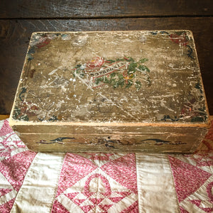 1800s Hand-Painted Wooden Keepsake Box – Dovetailed with Inscription "Sophronia"