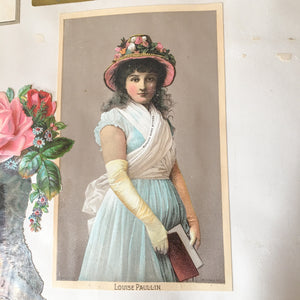 Scrapbook Album, Victorian Era, 69 Pages of Lithograph Trade Cards, Calling Cards, Advertising Cards, Sewing, Quack Medicine, Trains, New England