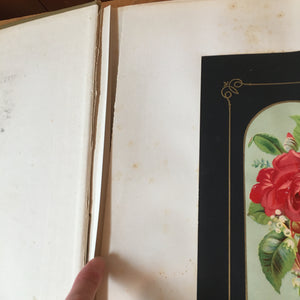 Scrapbook Album, Victorian Era, 69 Pages of Lithograph Trade Cards, Calling Cards, Advertising Cards, Sewing, Quack Medicine, Trains, New England