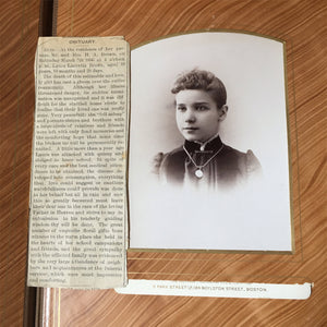 Victorian Velvet Photo Album with Cabinet Cards – Baby, Twin, Cat Photos & 1896 Obituary – Maine Provenance