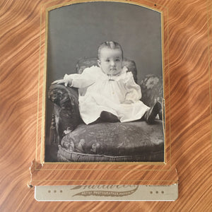 Victorian Velvet Photo Album with Cabinet Cards – Baby, Twin, Cat Photos & 1896 Obituary – Maine Provenance
