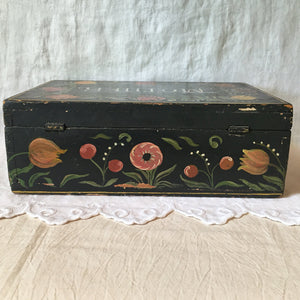 Vintage Hand Painted Wooden “Mother” Sewing/Keepsake Box