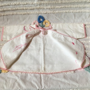 1940s–50s Baby Set: Chenille Bedspread, Handmade Flannel Jacket, Nursery Music Box