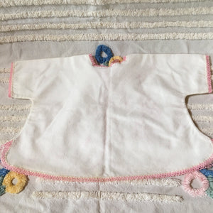 1940s–50s Baby Set: Chenille Bedspread, Handmade Flannel Jacket, Nursery Music Box