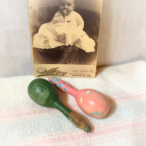 1940s Baby Clothes Darners: Vintage Wood with Chippy Paint