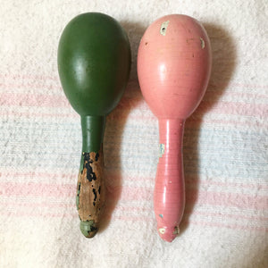 1940s Baby Clothes Darners: Vintage Wood with Chippy Paint