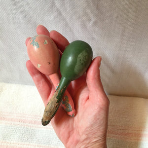 1940s Baby Clothes Darners: Vintage Wood with Chippy Paint