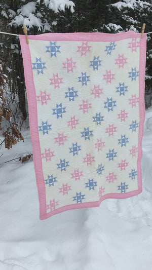 Antique Hand-Stitched Maine Baby Quilt