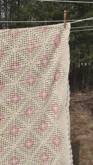 1935 Bedspread, Delicate Crochet Work, Crochet Cotton, Depression Era, Hand Made, Queen Size