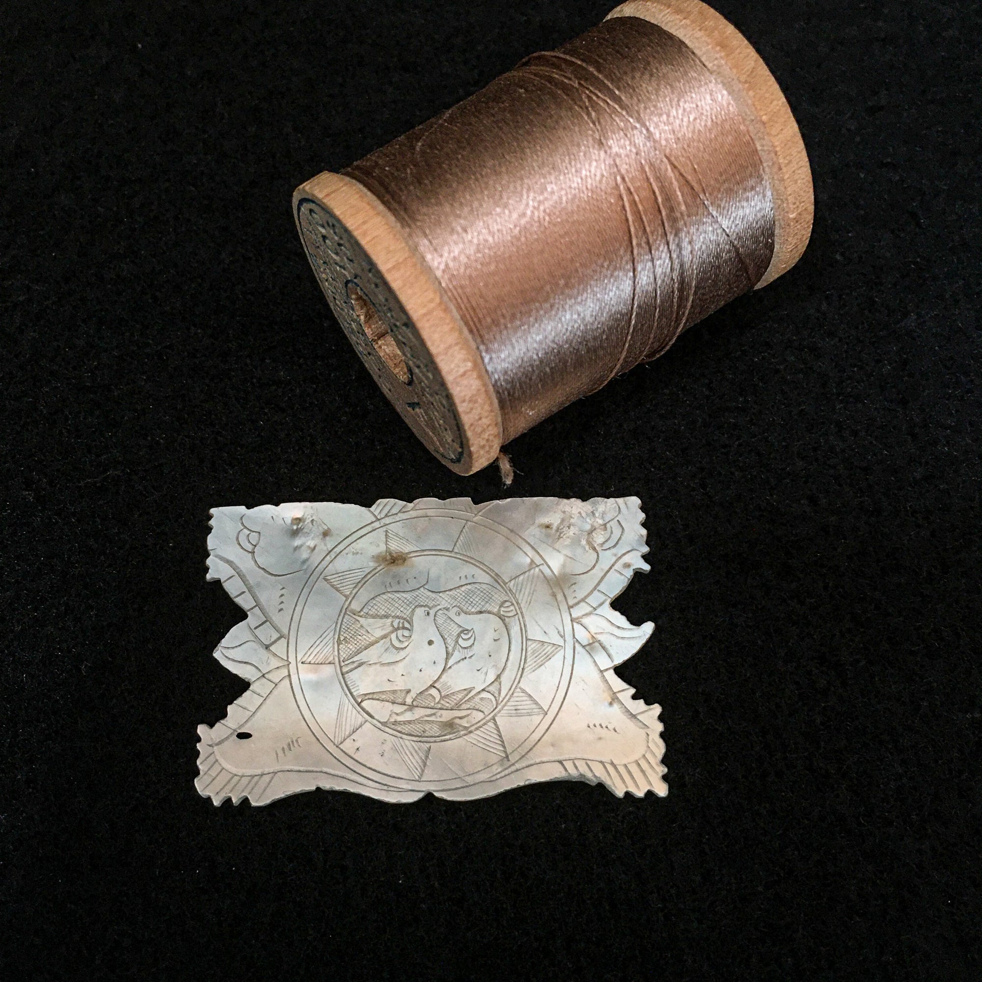 1800’s Mother of Pearl Thread Winder (#2)