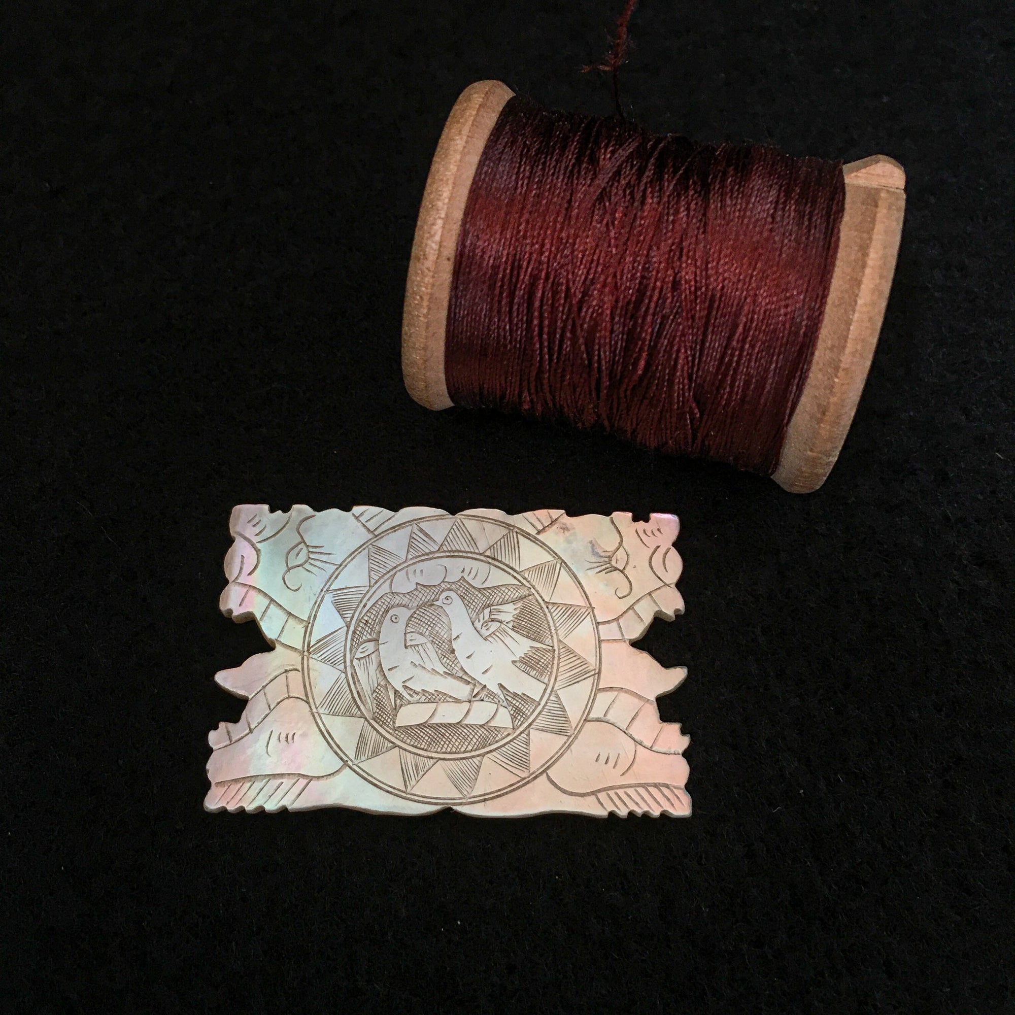 1800’s Mother of Pearl Thread Winder (#3)