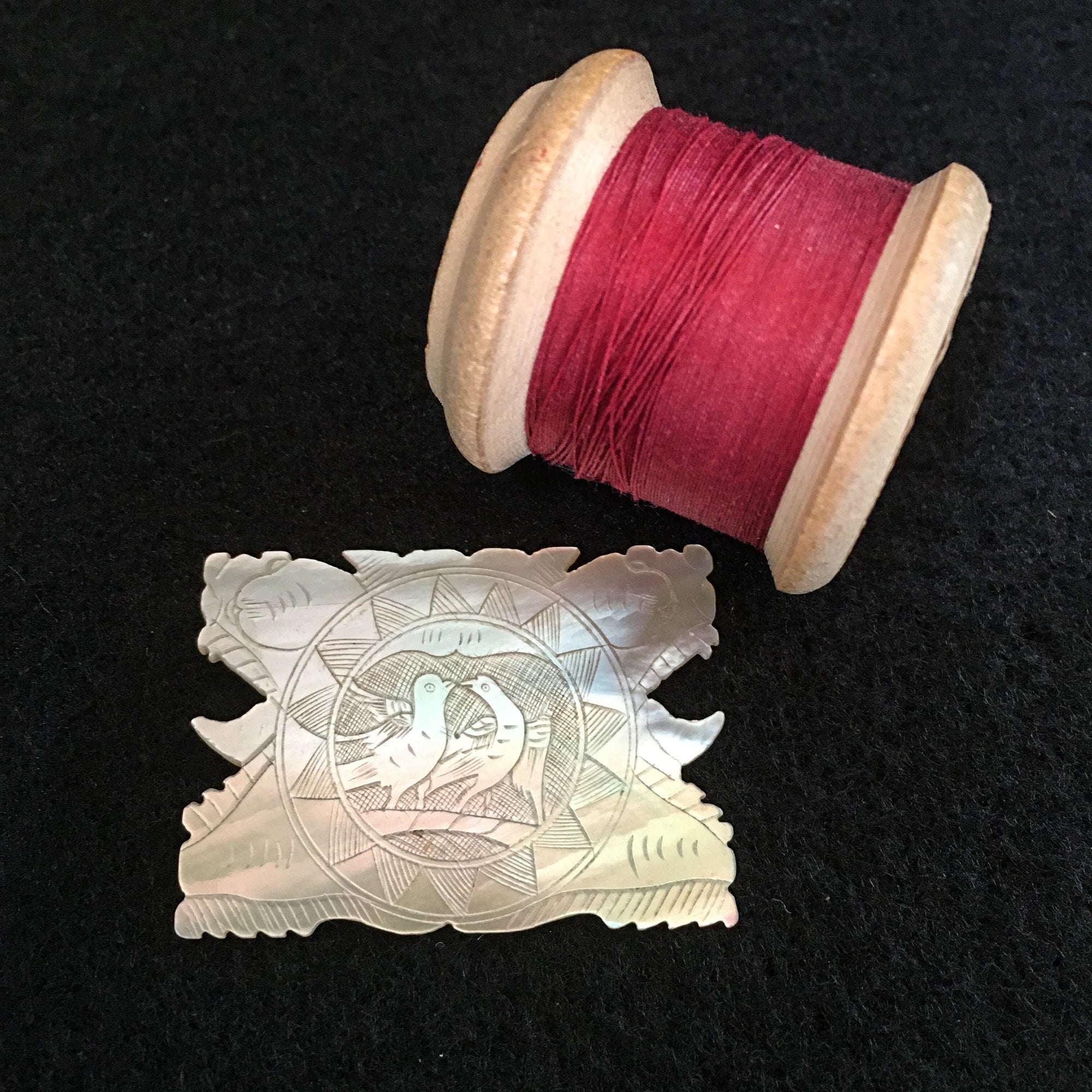 1800’s Mother of Pearl Thread Winder (#4)