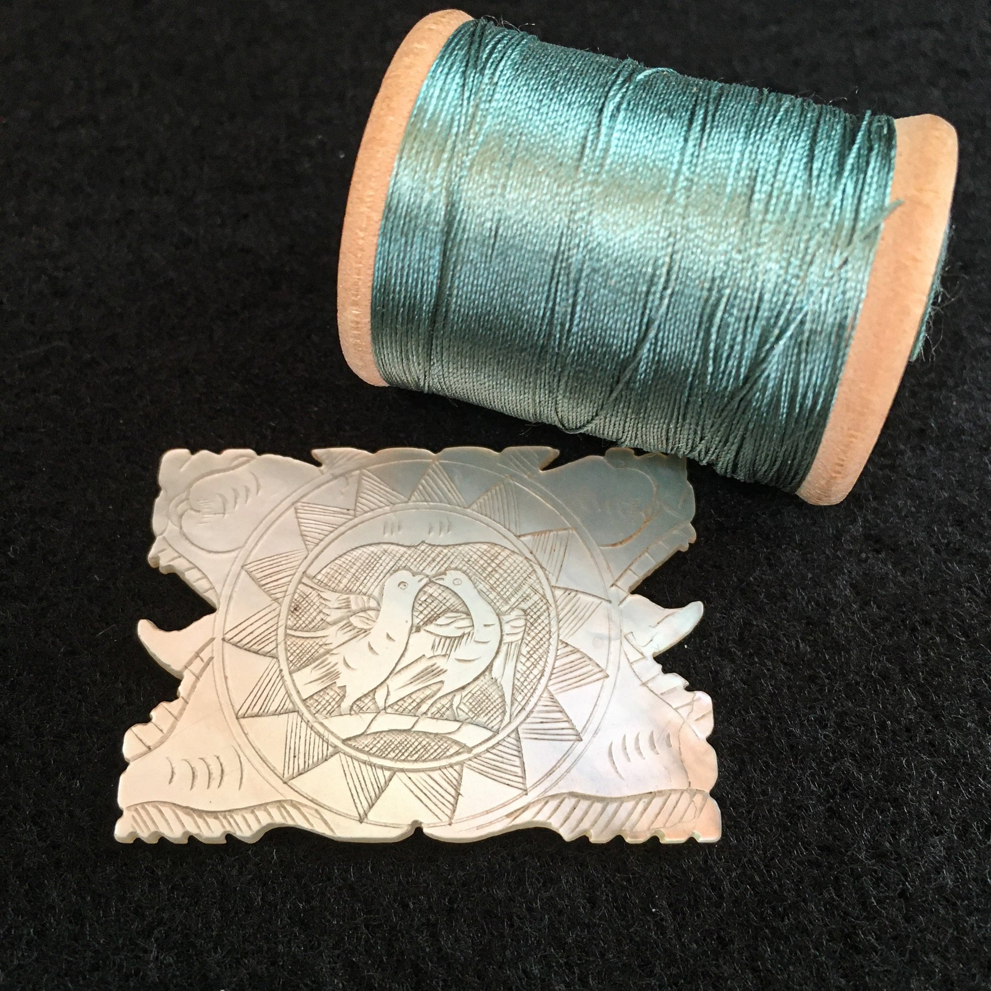 1800’s Mother of Pearl Thread Winder (#5)