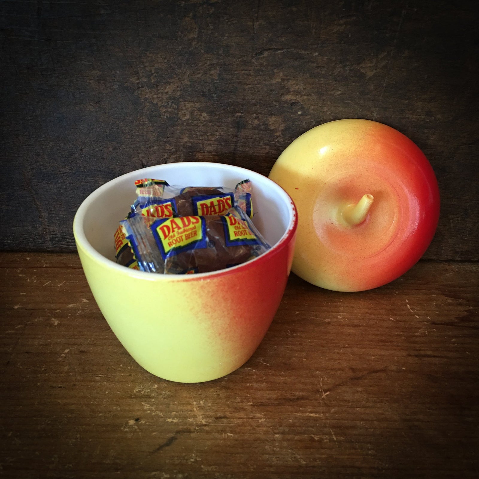 Mid Century Hazel Atlas Milk Glass Apple Jar