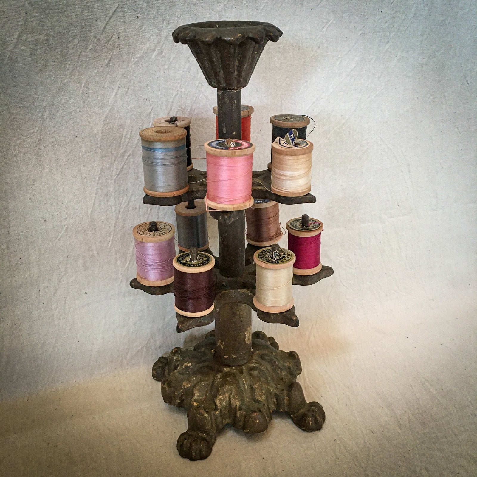 Early 1900’s Cast Iron Spool Holder