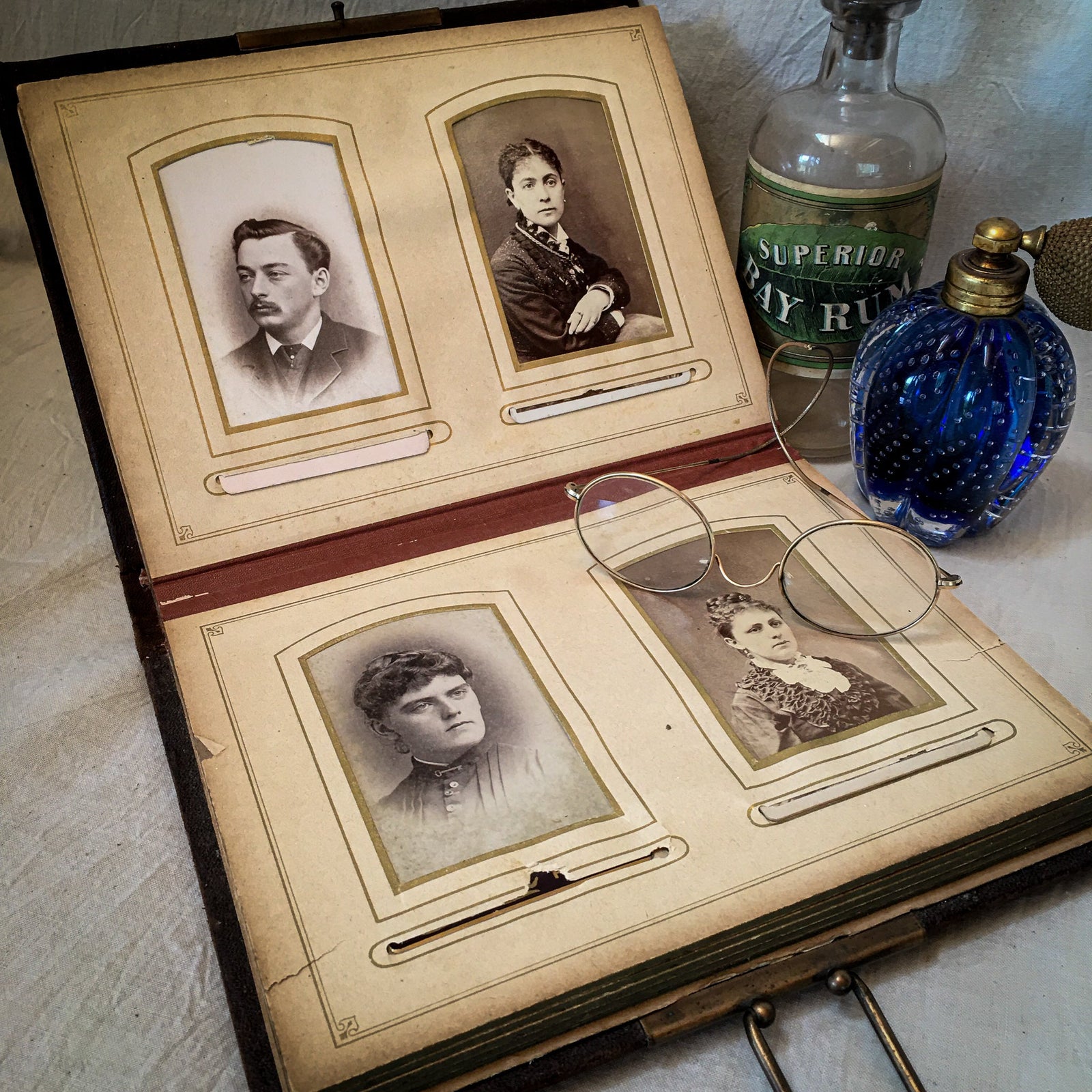 Late 1800’s – Early 1900’s Leather Photo Album with Photos