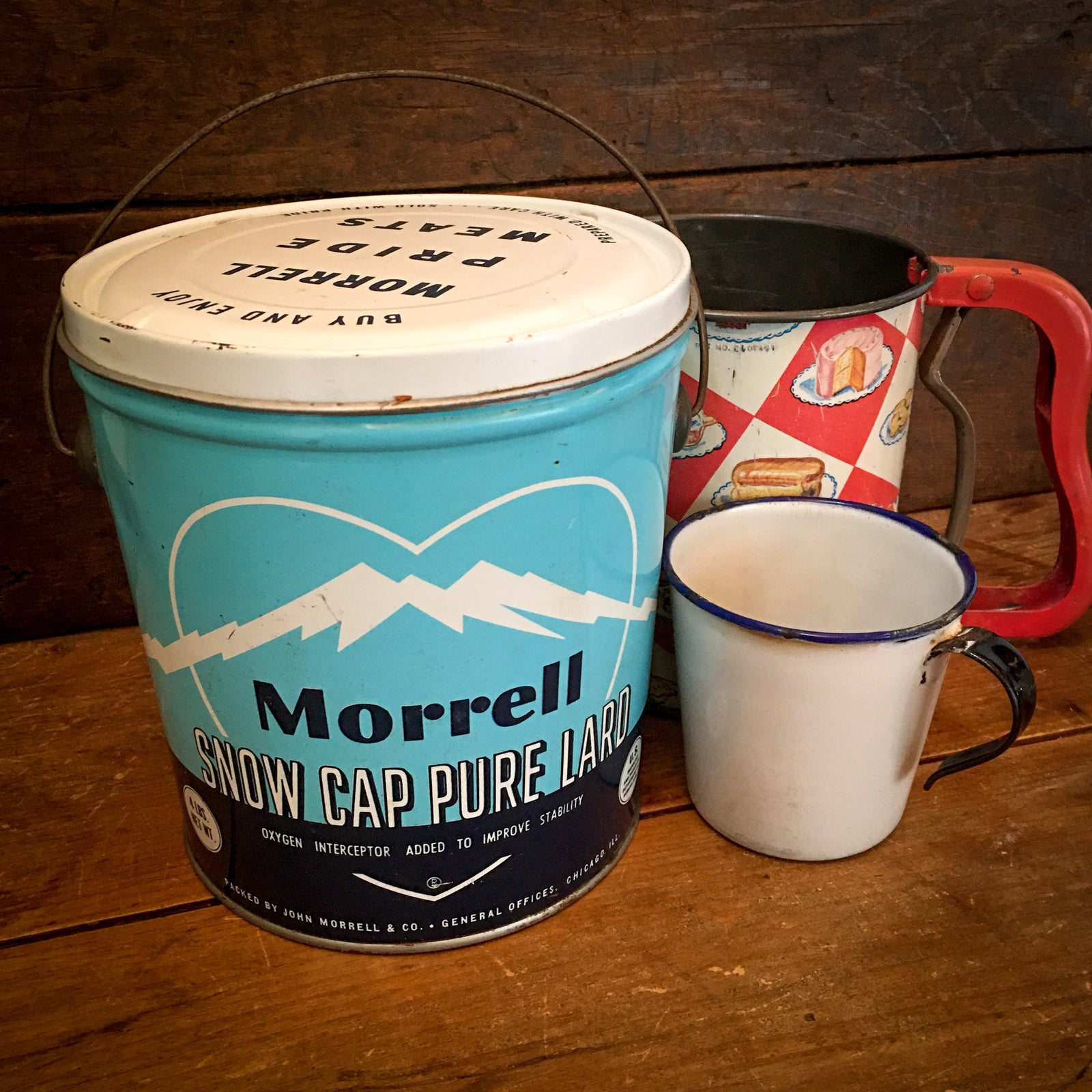 Mid Century Morrell Lard Tin
