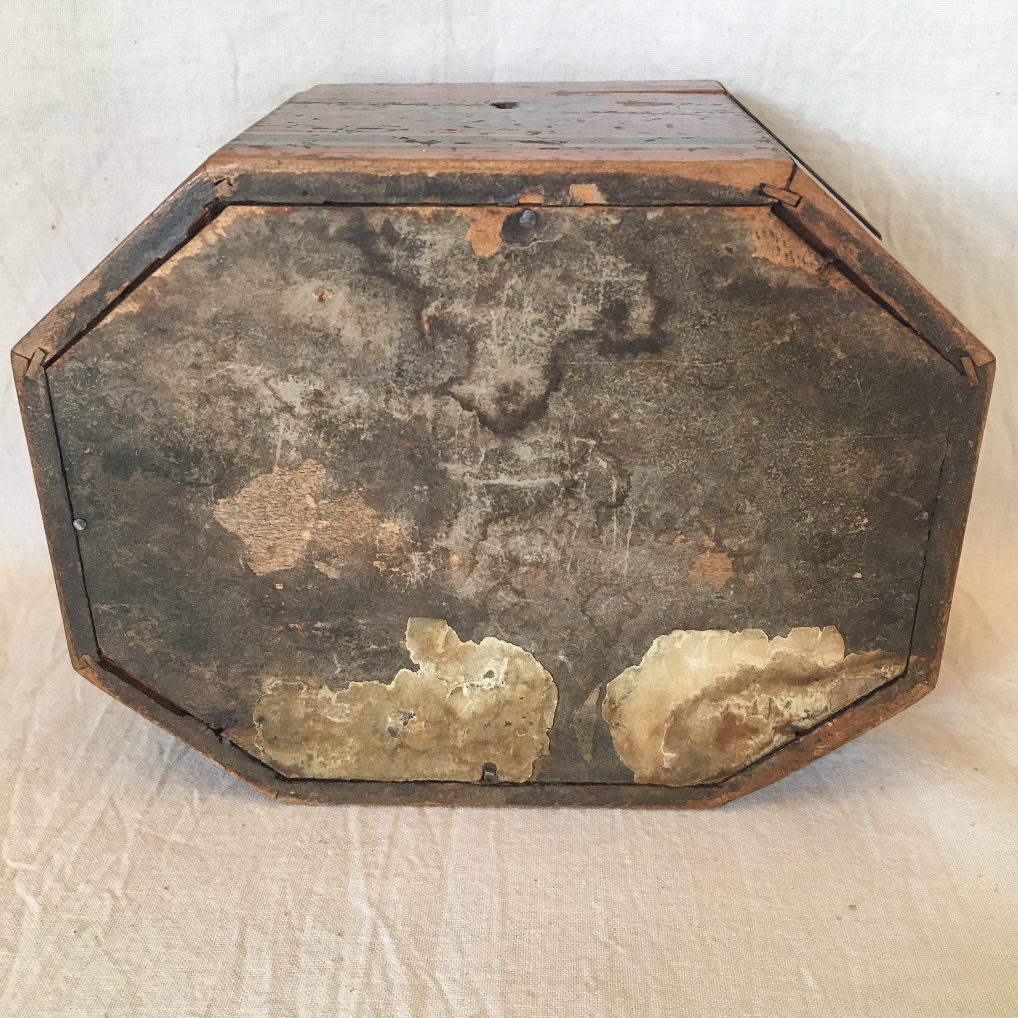 19th Century Octagonal Keepsake Box with Painted Decoration