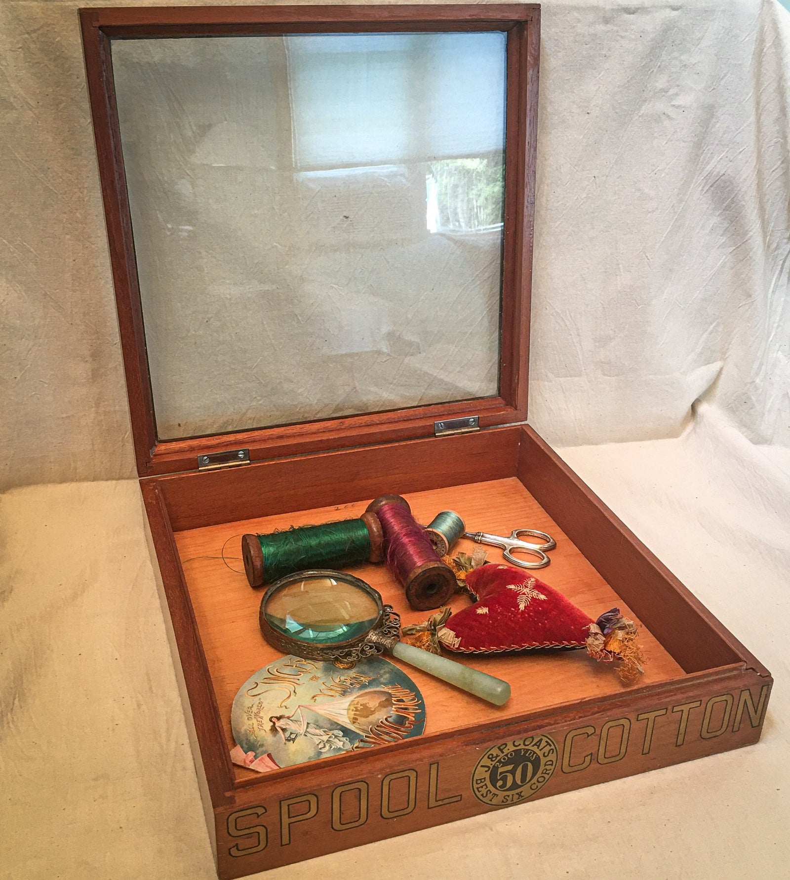 1920’s J&P Coats Spool Cabinet, Store Display Case