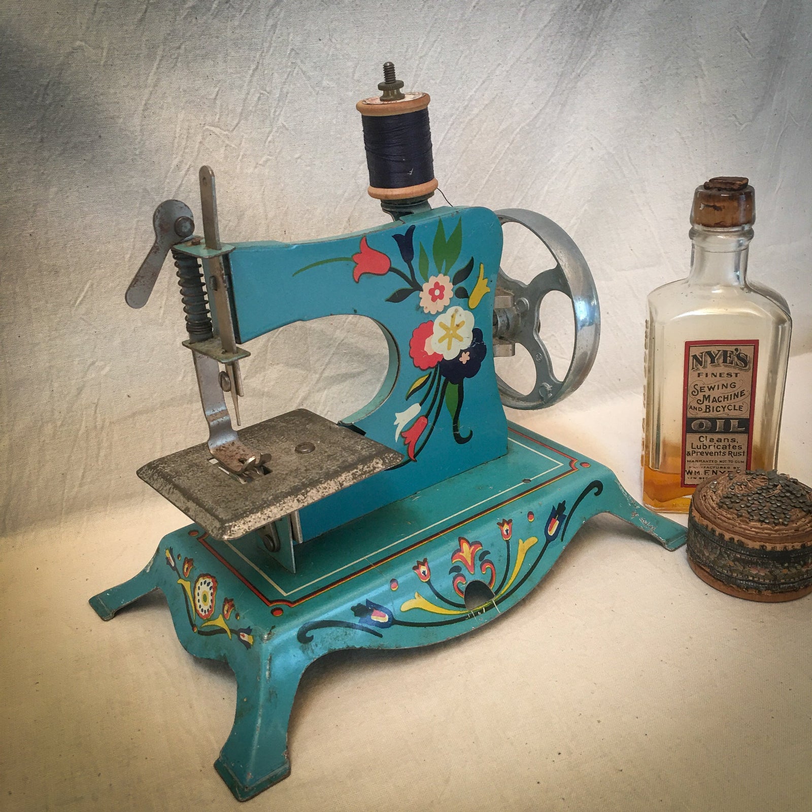 1940’s Toy Sewing Machine with Flowers!