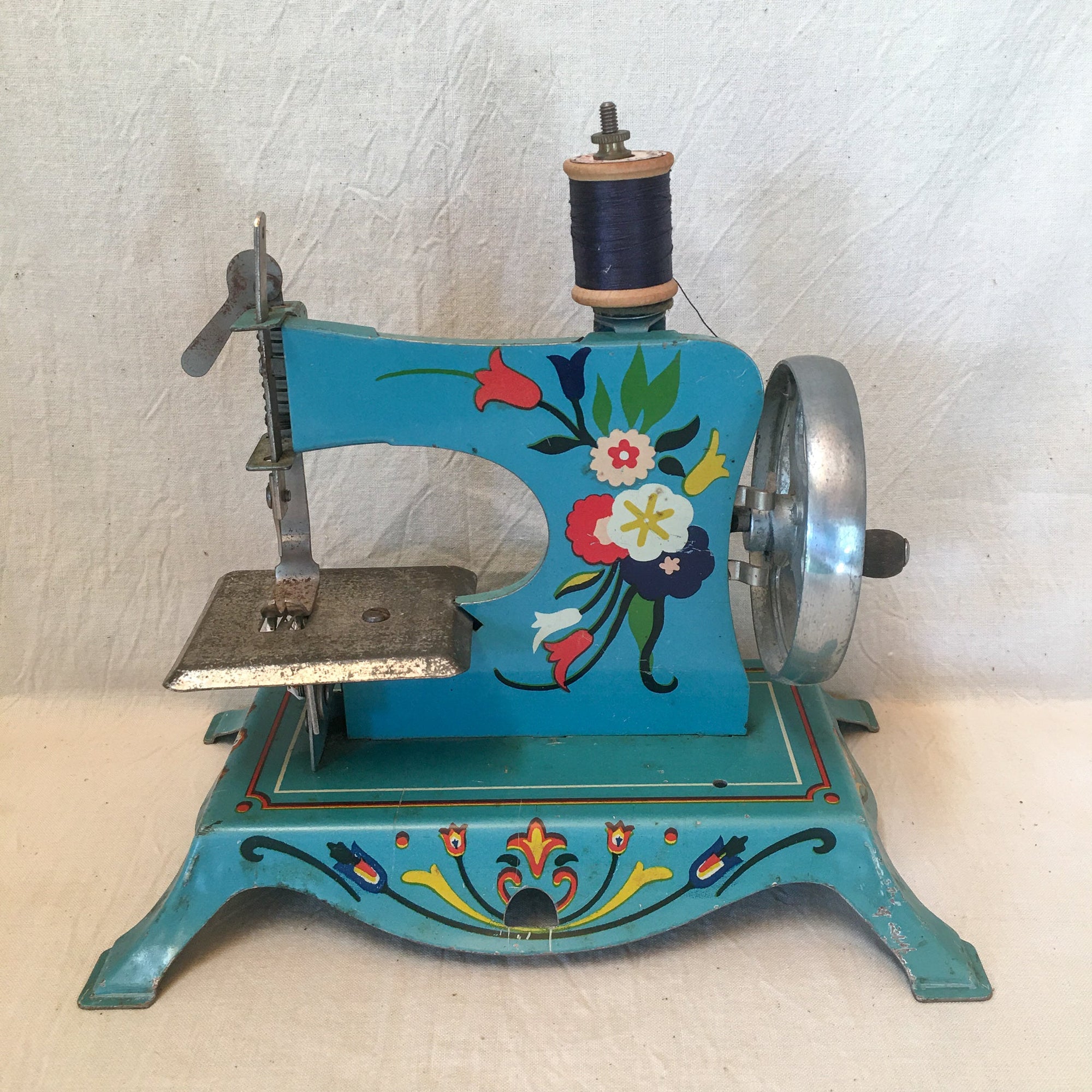 1940’s Toy Sewing Machine with Flowers!