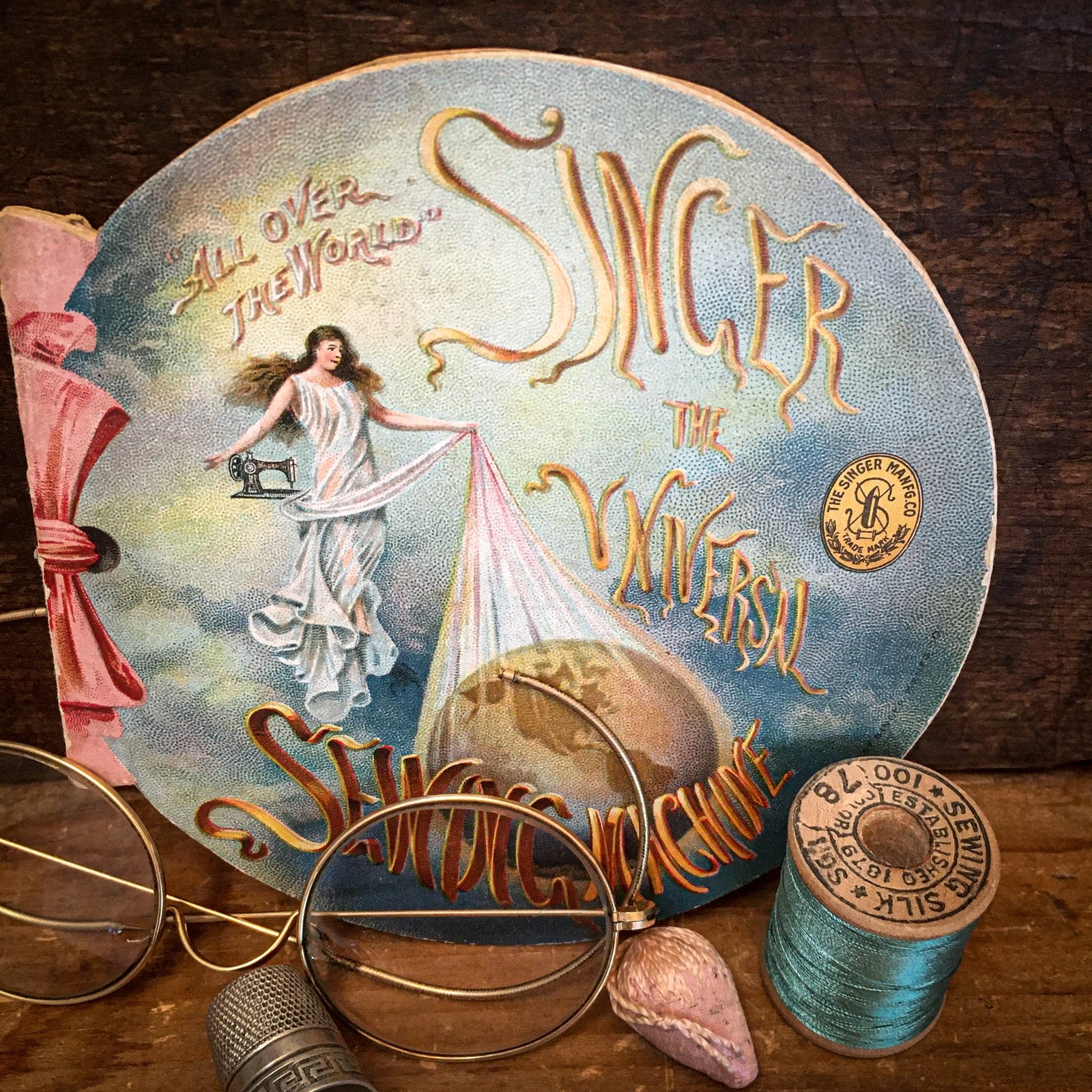 1901 Singer Sewing Machine Lithograph Advertisement from the Pan Am Expo