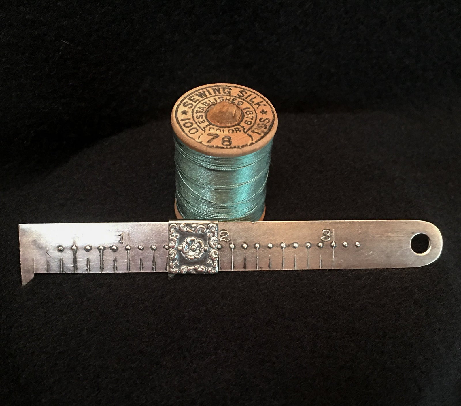 Sterling Silver Hem Gauge, Pat. Oct 2, 1894
