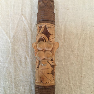 Carved Wooden Needle Case