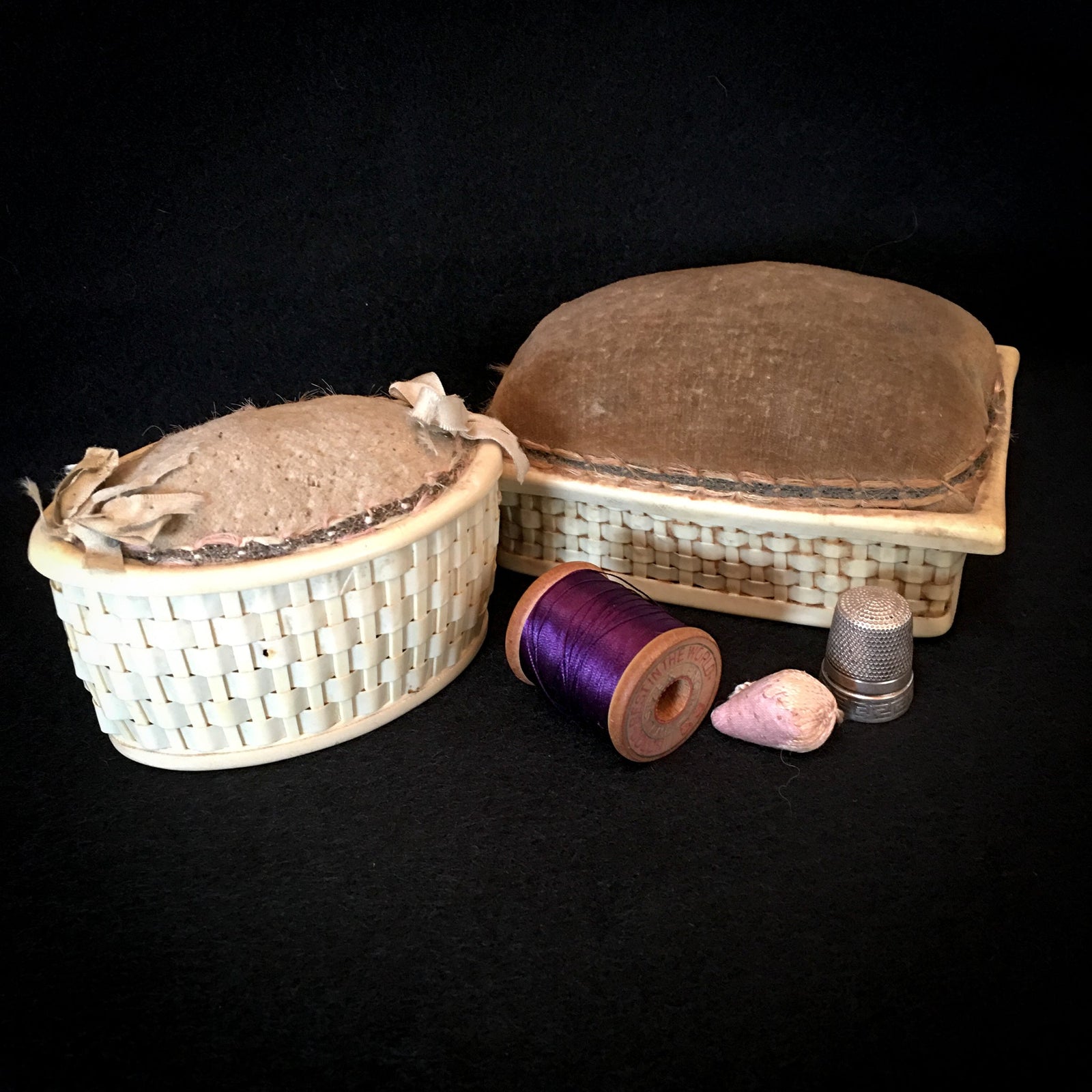 1920’s Pair of Celluloid Pincushions