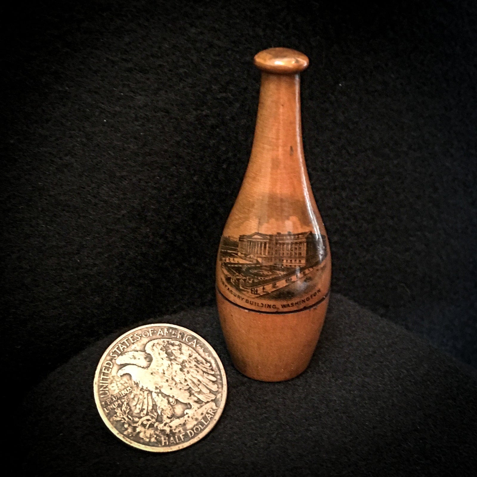 Early 1900’s Treenware Case for Sewing Kit