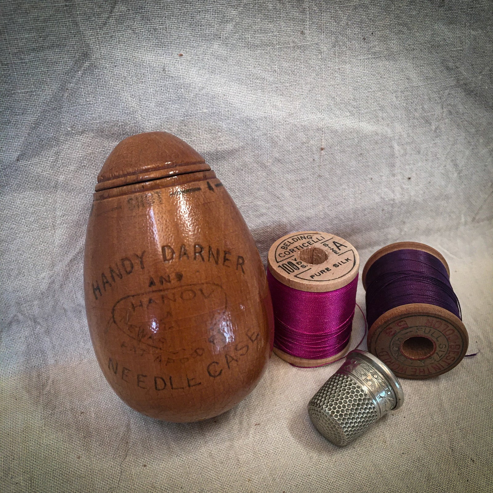 Early 1900’s Treen Handy Darner and Needle Case