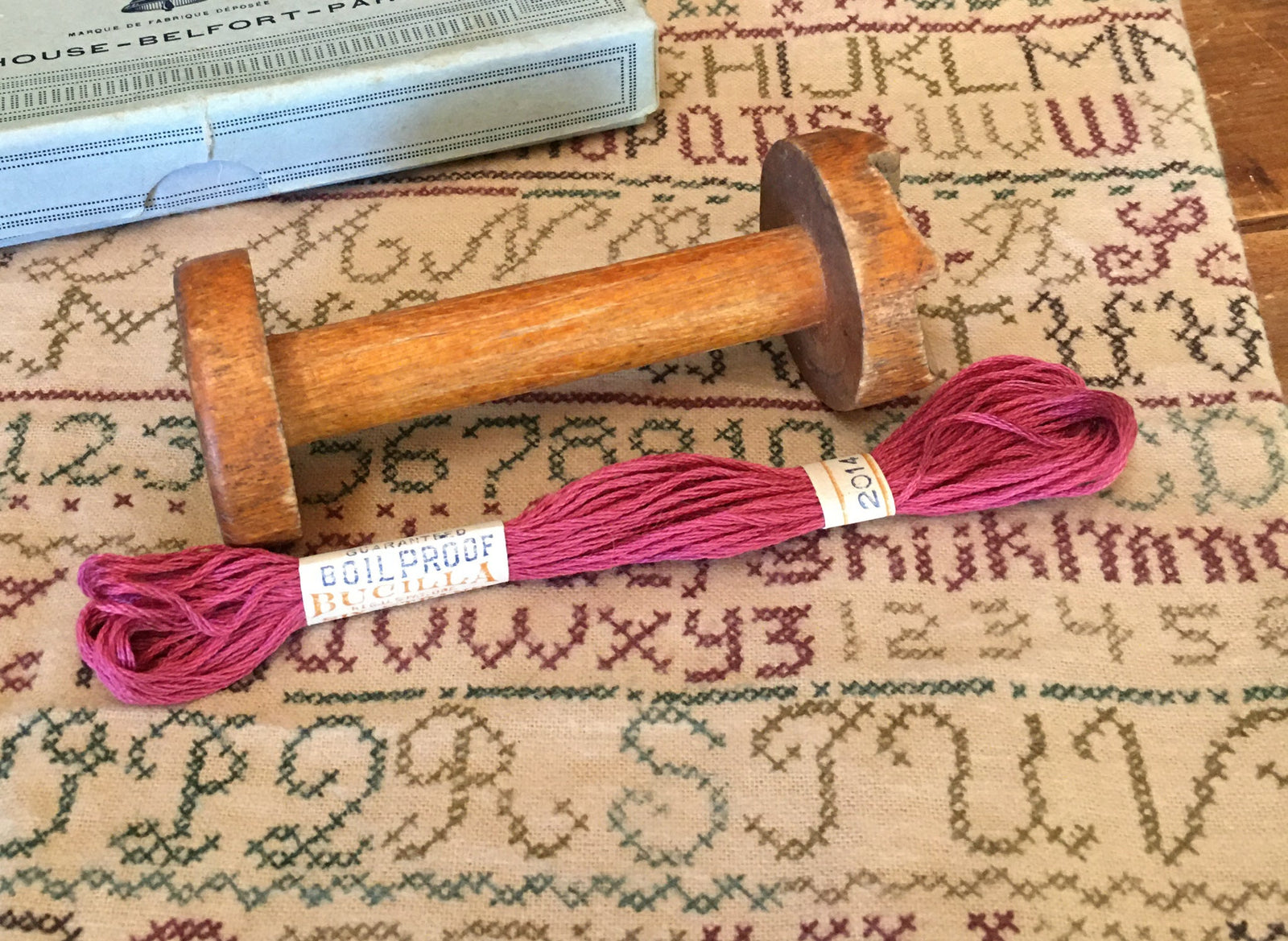 Small Wooden Spool with Geared End, 4.25” Long