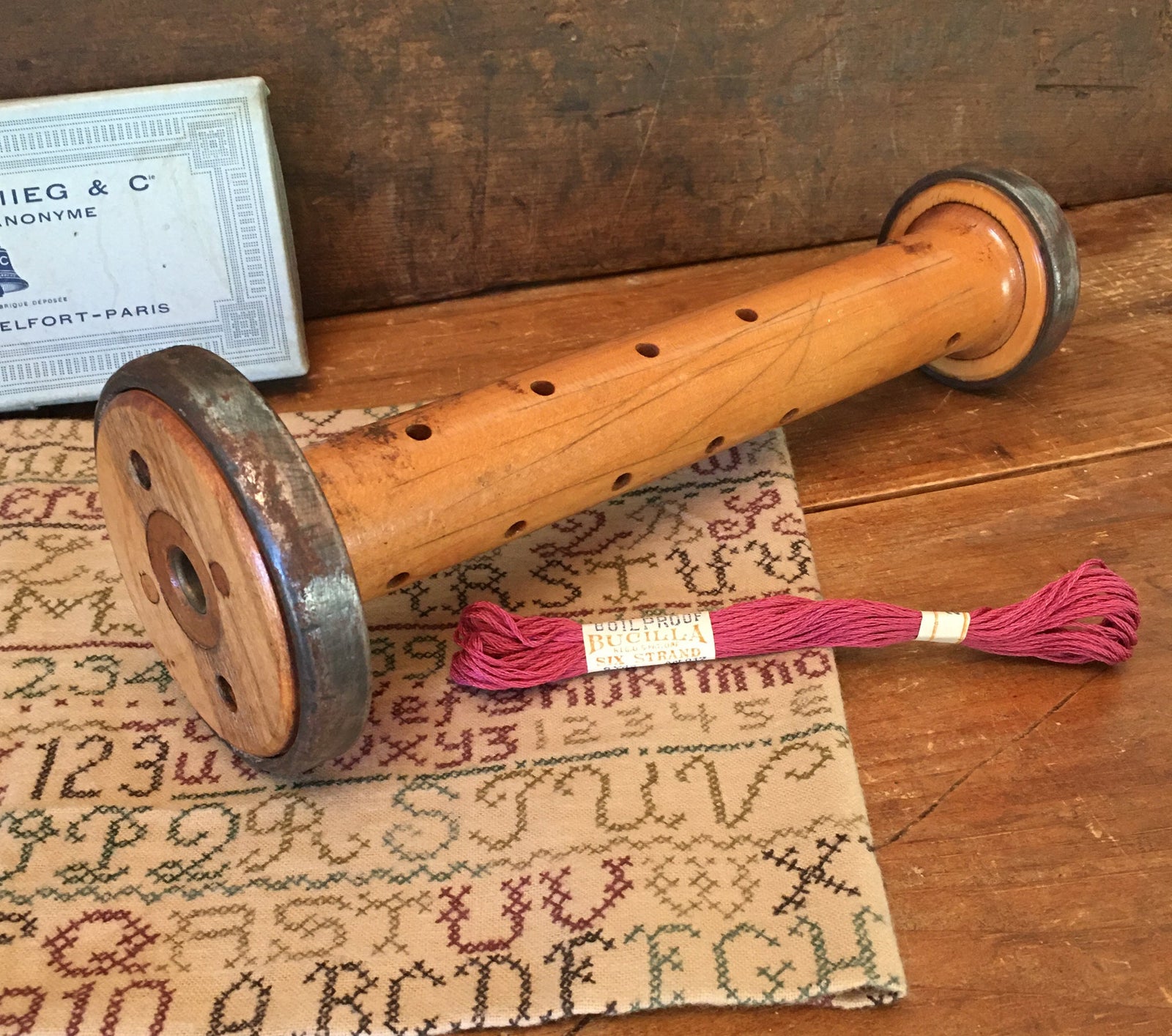 Large Wooden Spool 10.5” Long