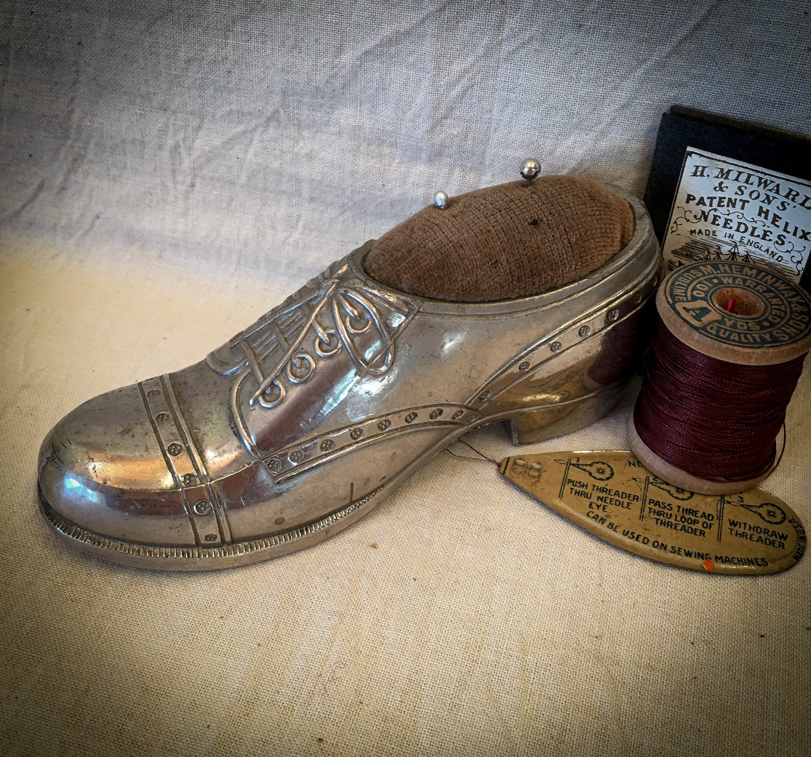 1950’s Men’s Shoe Pincushion, Made in Japan