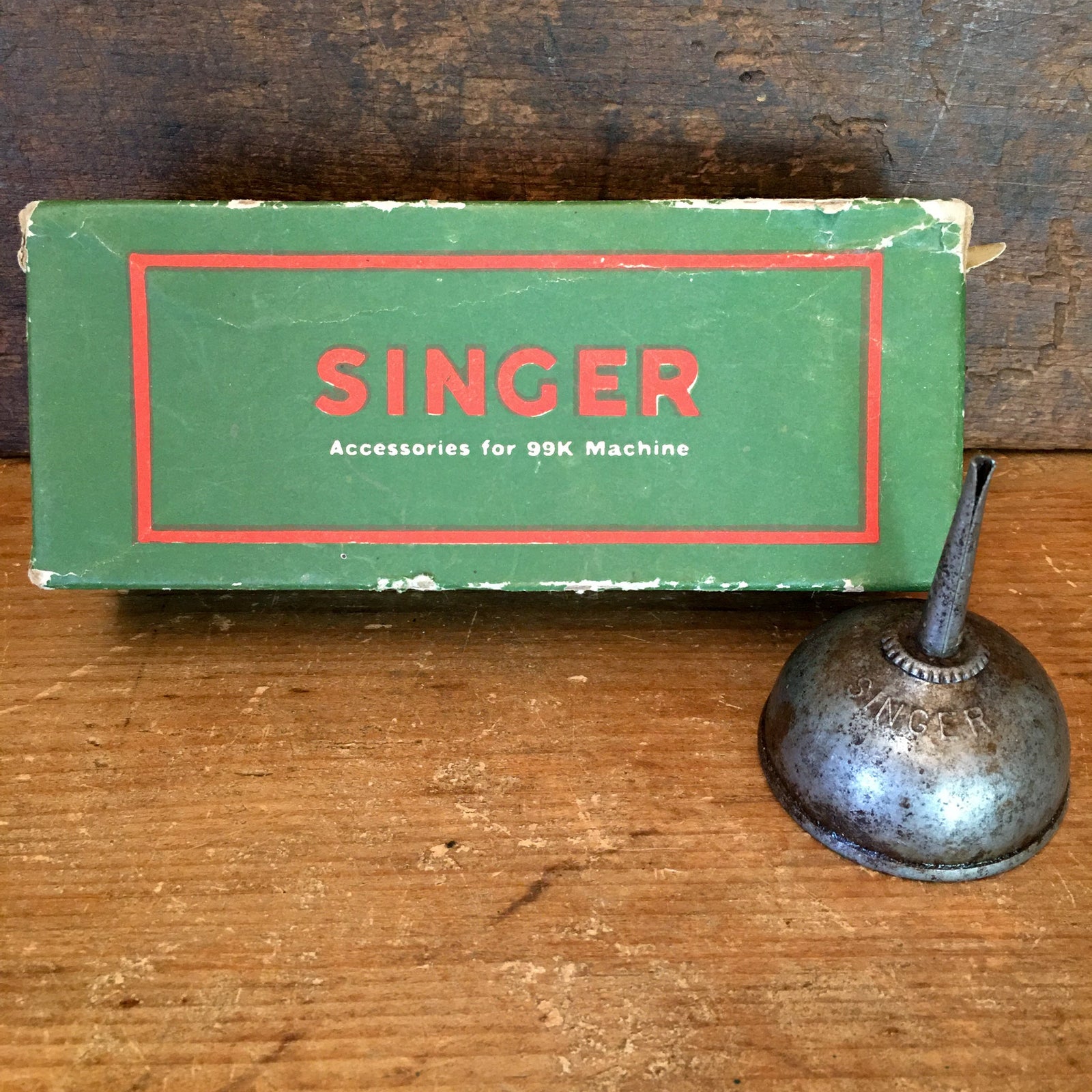 1950’s Singer Sewing Machine Accessories and 1920’s Singer Sewing Machine Oiler