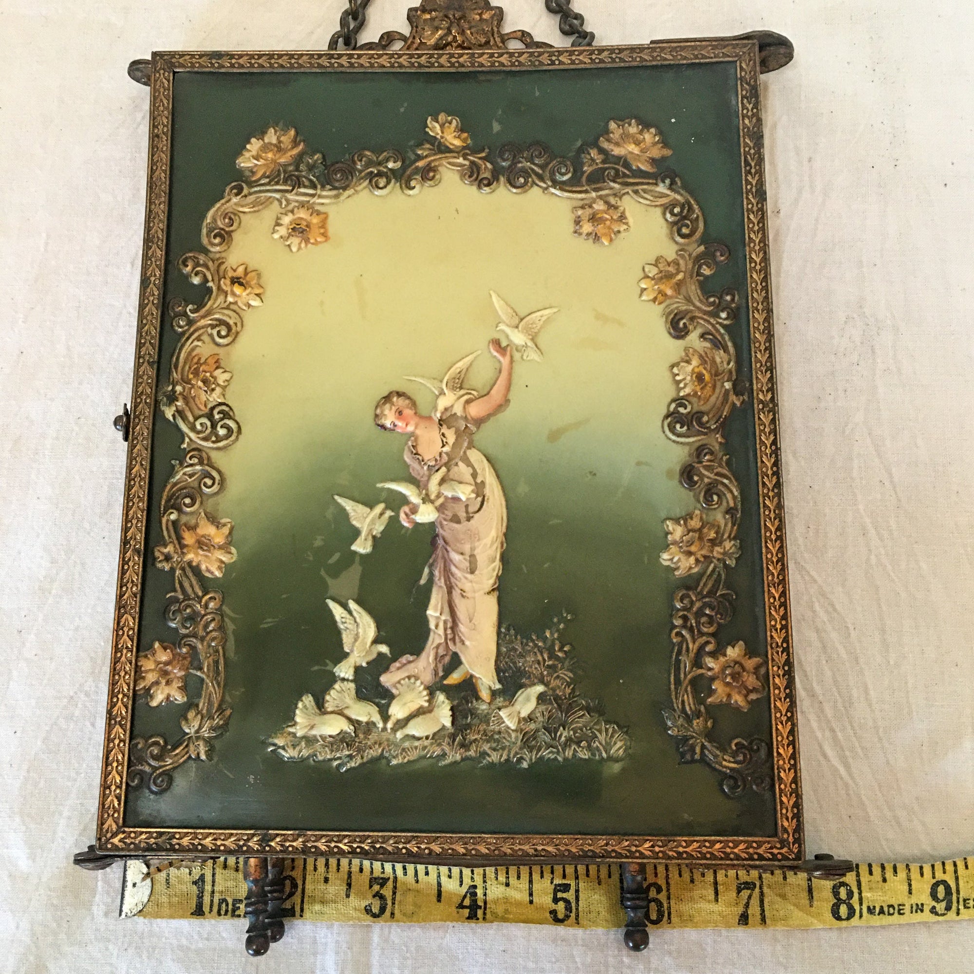 1910’s Tri Fold Celluloid and Brass Picture Frame/Mirror Frame