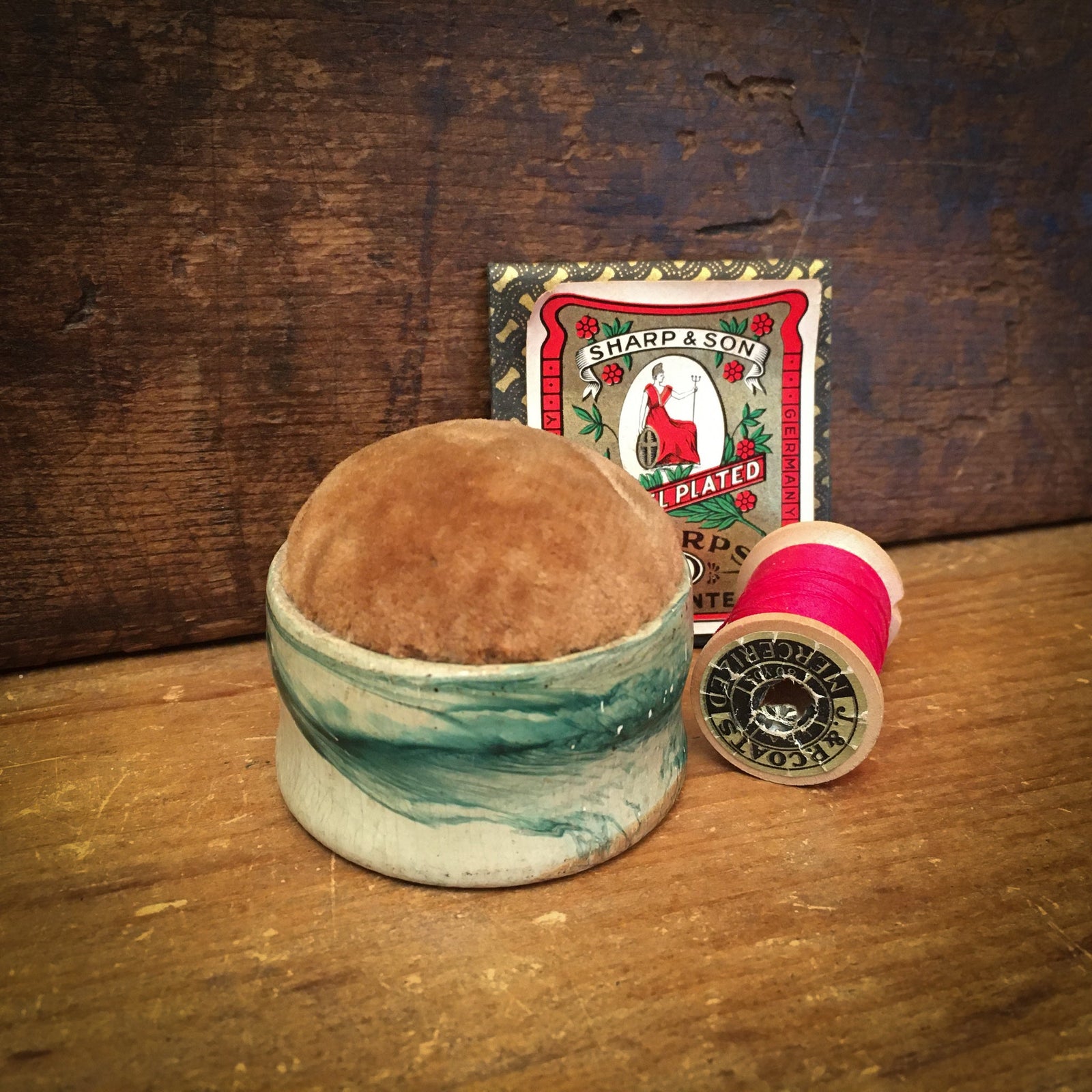 1940’s – 1950’s Marbleized Pin Cushion