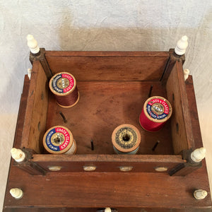 19th Century 3 Tier Sewing Box with Pin Cushion and Mirror