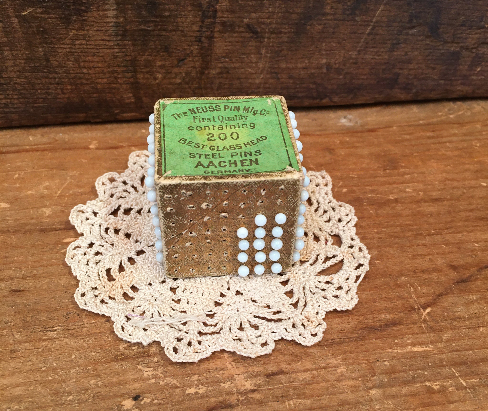 Pin Like Blocks Early 1900’s Neuss Pin Mfg Co. Pin Block with Glass Head Steel Pins, M ...