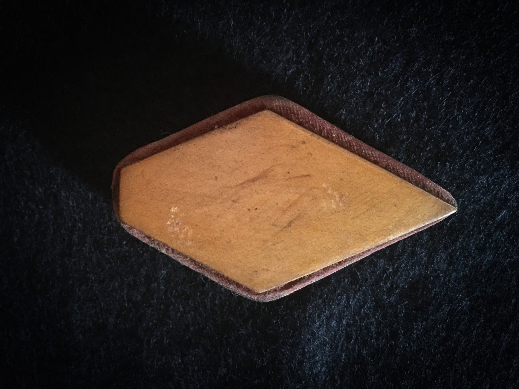 1880’s – 1910’s Mauchline Ware Diamond Shaped Pin Disk and Sewing Egg
