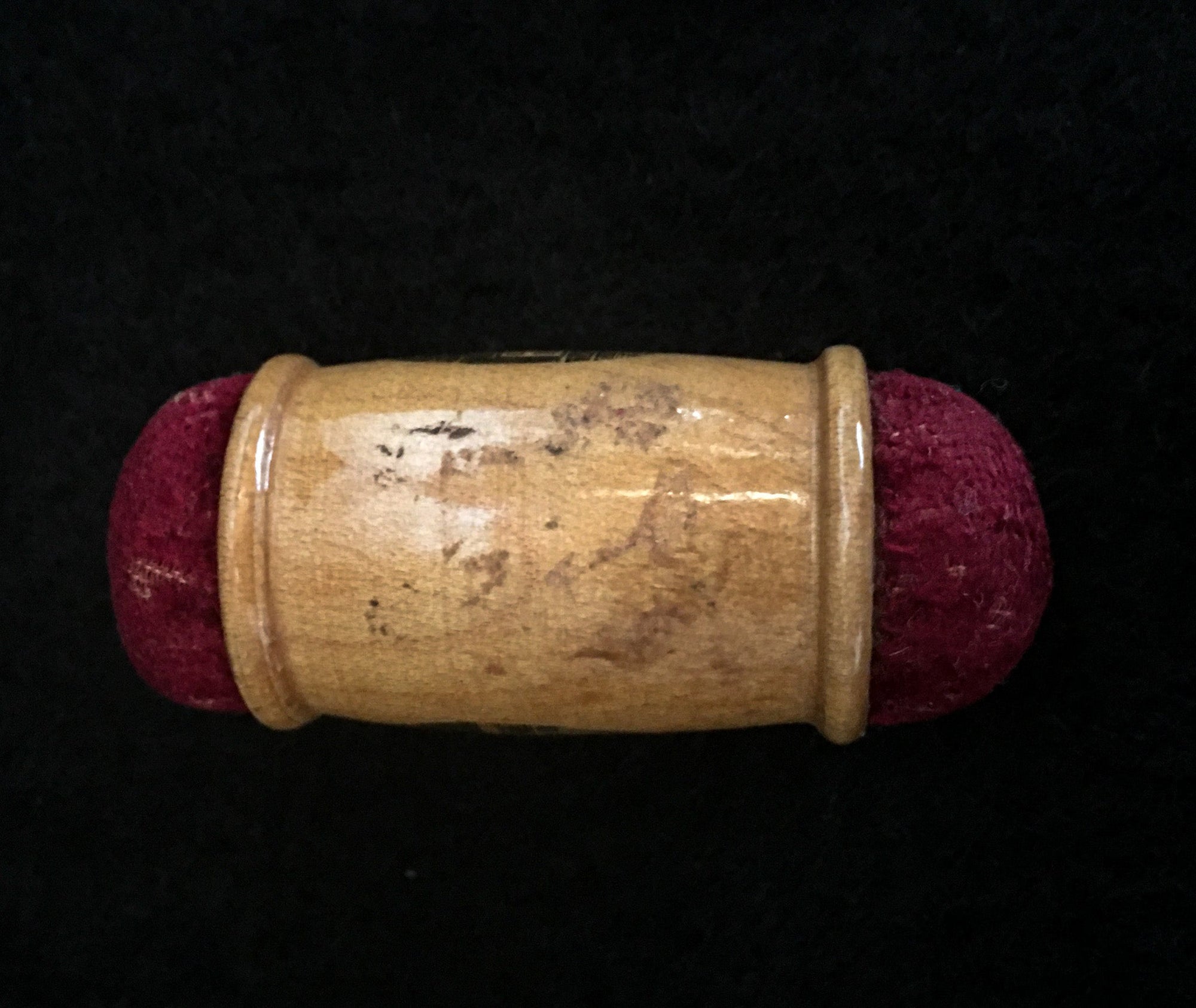1880’s – 1910’s Mauchline Ware Tape Measure and Double Ended Pincushion